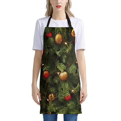 Decorated Christmas Tree Print Apron