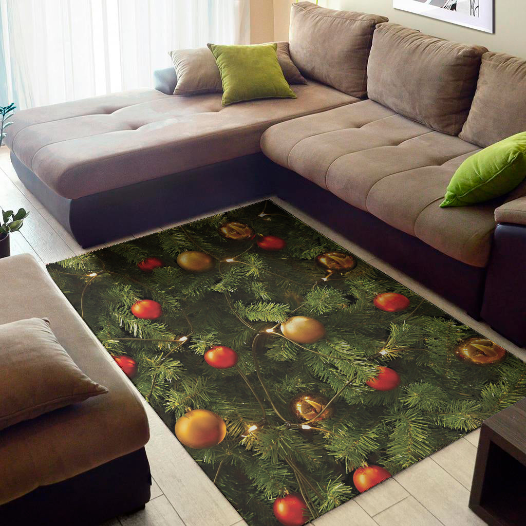 Decorated Christmas Tree Print Area Rug