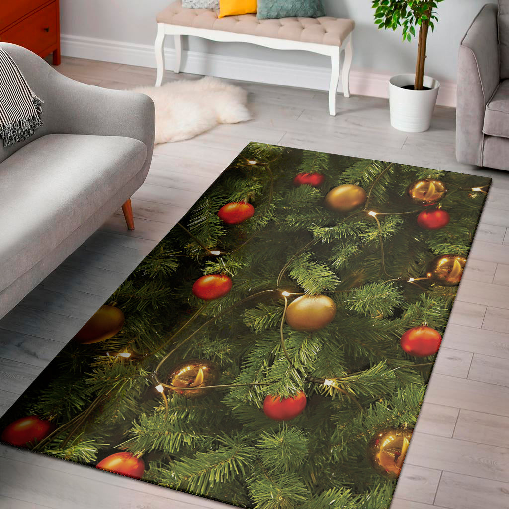 Decorated Christmas Tree Print Area Rug