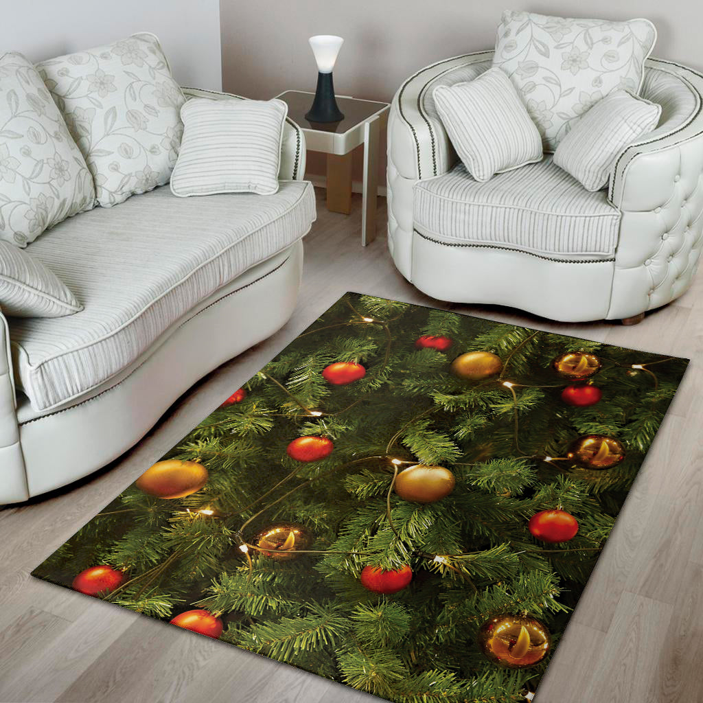 Decorated Christmas Tree Print Area Rug