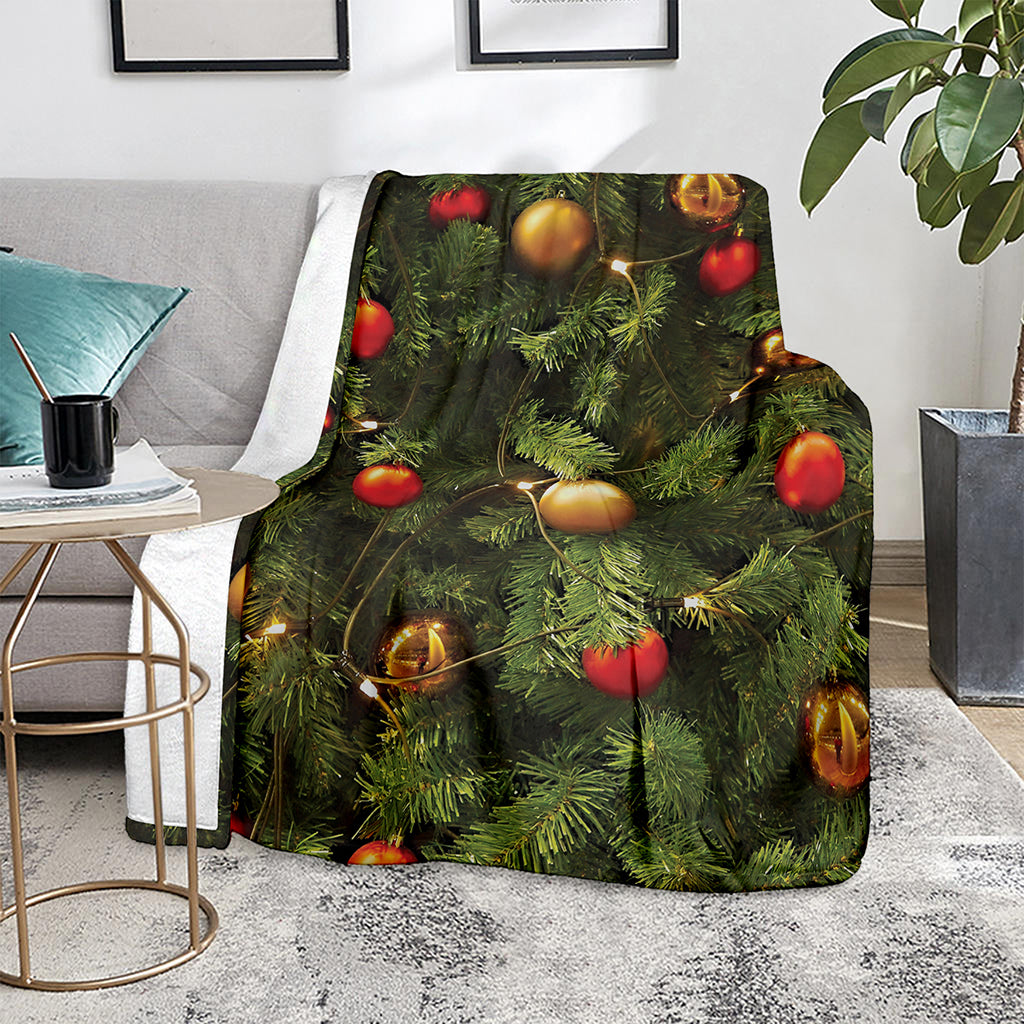 Decorated Christmas Tree Print Blanket