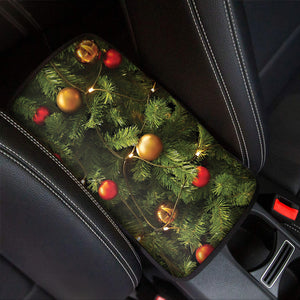 Decorated Christmas Tree Print Car Center Console Cover