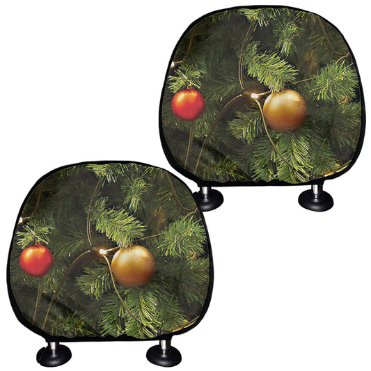 Decorated Christmas Tree Print Car Headrest Covers