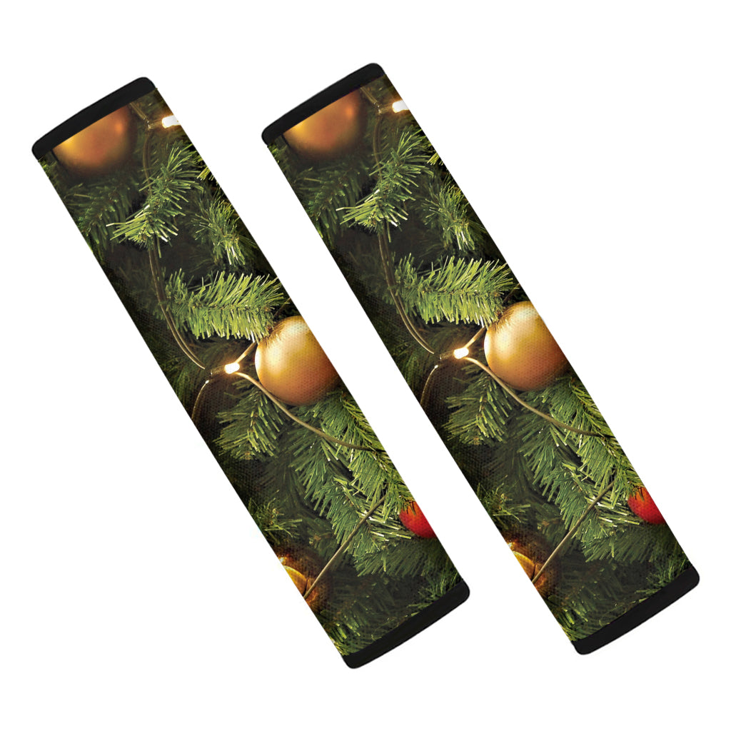 Decorated Christmas Tree Print Car Seat Belt Covers