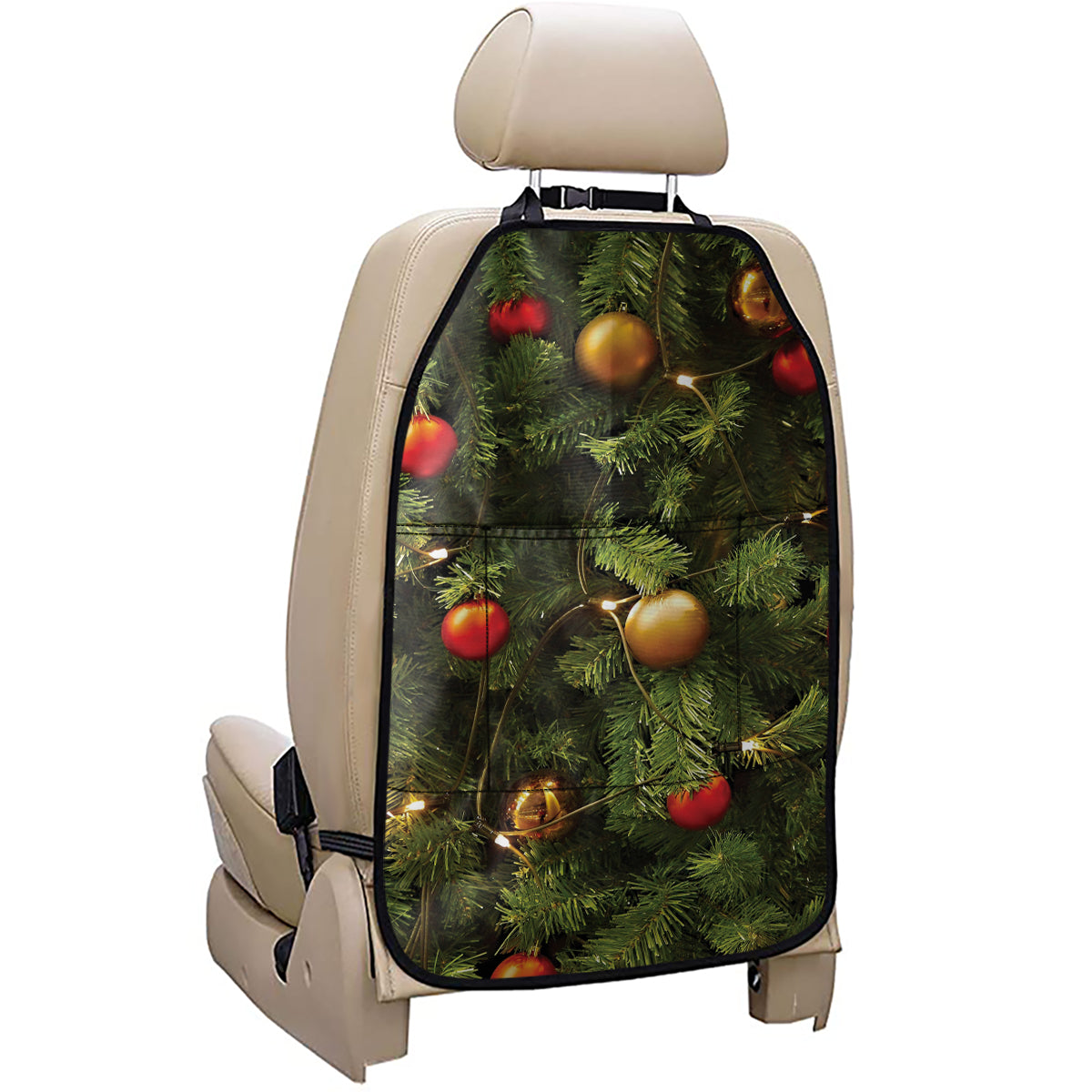 Decorated Christmas Tree Print Car Seat Organizers