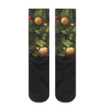 Decorated Christmas Tree Print Crew Socks