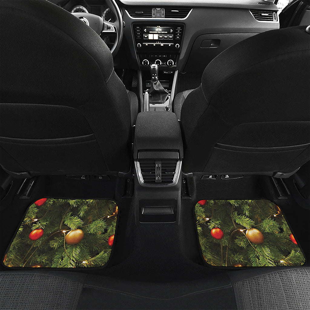 Decorated Christmas Tree Print Front and Back Car Floor Mats