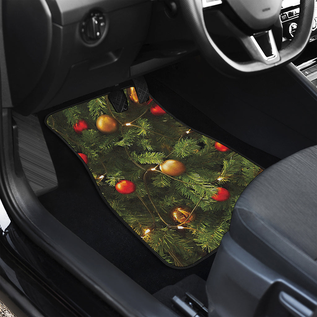 Decorated Christmas Tree Print Front and Back Car Floor Mats