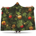 Decorated Christmas Tree Print Hooded Blanket