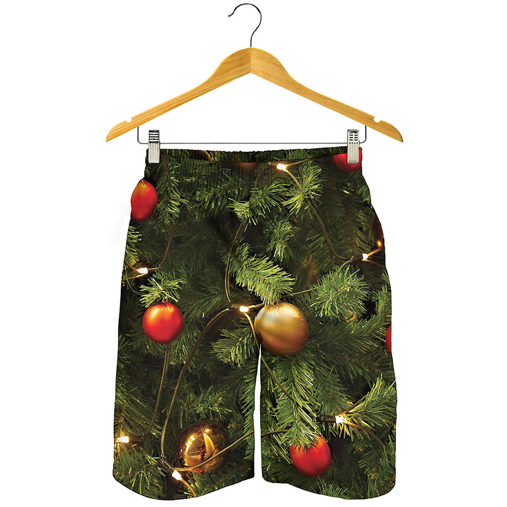 Decorated Christmas Tree Print Men's Shorts