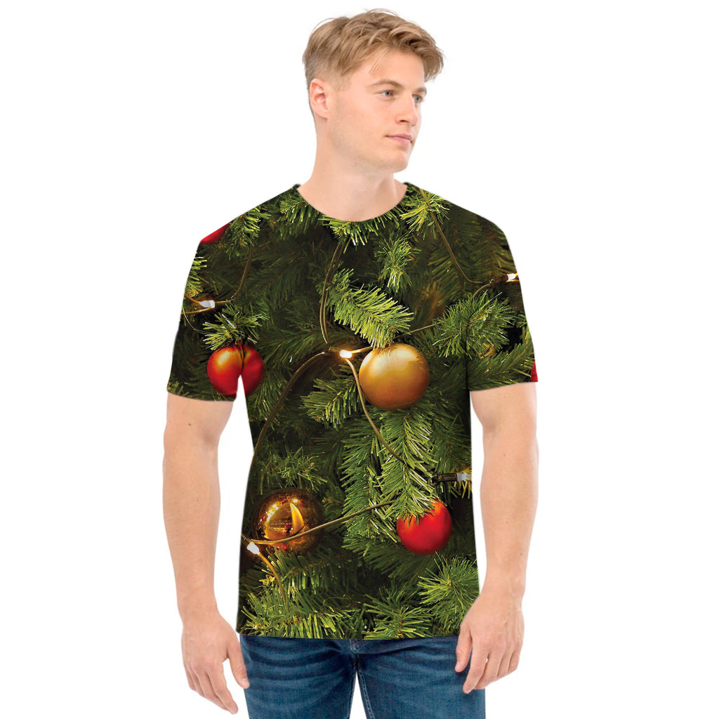 Decorated Christmas Tree Print Men's T-Shirt