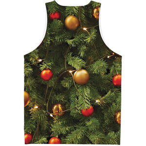 Decorated Christmas Tree Print Men's Tank Top