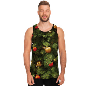 Decorated Christmas Tree Print Men's Tank Top