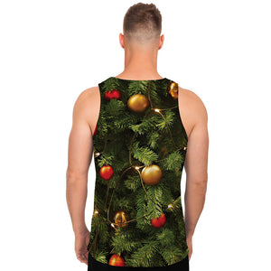 Decorated Christmas Tree Print Men's Tank Top