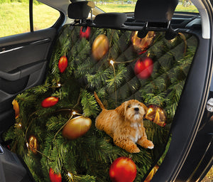 Decorated Christmas Tree Print Pet Car Back Seat Cover