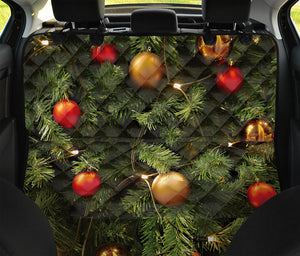 Decorated Christmas Tree Print Pet Car Back Seat Cover