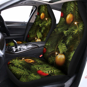 Decorated Christmas Tree Print Universal Fit Car Seat Covers