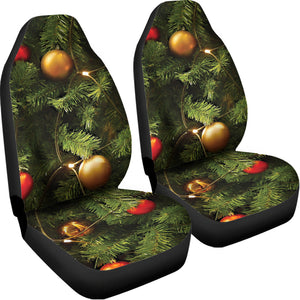 Decorated Christmas Tree Print Universal Fit Car Seat Covers