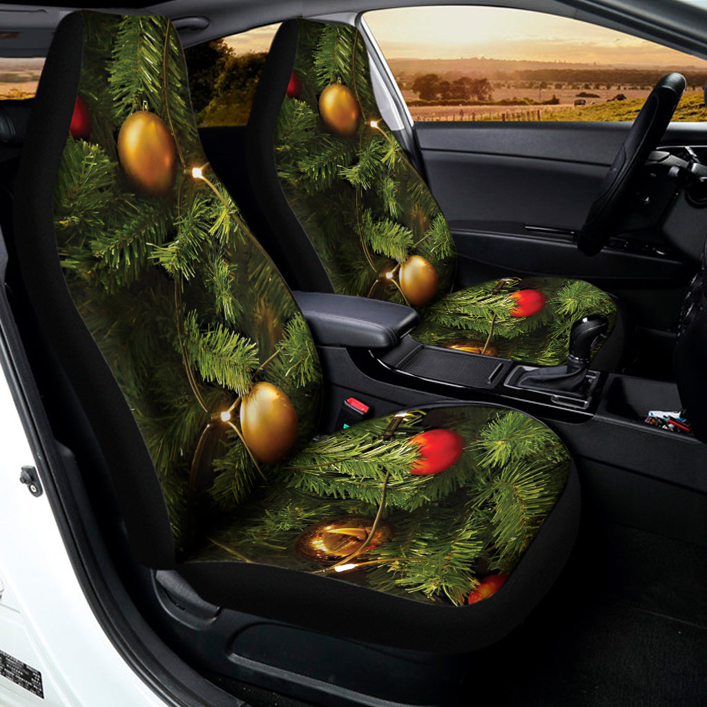 Decorated Christmas Tree Print Universal Fit Car Seat Covers