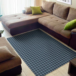 Deep Blue Houndstooth Pattern Print Area Rug