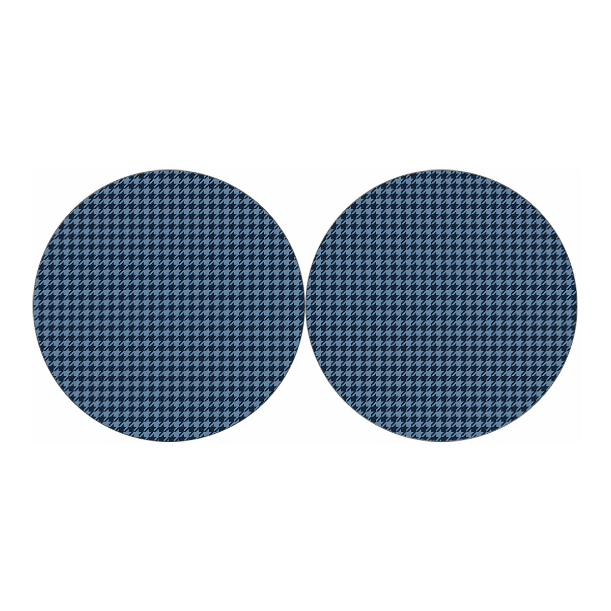 Deep Blue Houndstooth Pattern Print Car Coasters