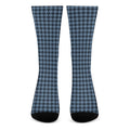 Deep Blue Houndstooth Pattern Print Crew Socks