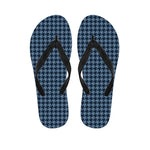 Deep Blue Houndstooth Pattern Print Flip Flops