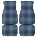 Deep Blue Houndstooth Pattern Print Front and Back Car Floor Mats