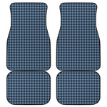 Deep Blue Houndstooth Pattern Print Front and Back Car Floor Mats