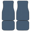 Deep Blue Houndstooth Pattern Print Front and Back Car Floor Mats