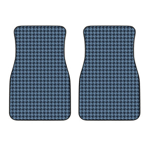 Deep Blue Houndstooth Pattern Print Front Car Floor Mats