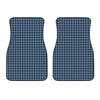 Deep Blue Houndstooth Pattern Print Front Car Floor Mats