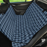 Deep Blue Houndstooth Pattern Print Pet Car Back Seat Cover