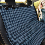 Deep Blue Houndstooth Pattern Print Pet Car Back Seat Cover