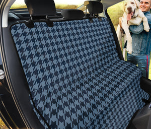 Deep Blue Houndstooth Pattern Print Pet Car Back Seat Cover