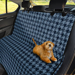 Deep Blue Houndstooth Pattern Print Pet Car Back Seat Cover