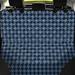 Deep Blue Houndstooth Pattern Print Pet Car Back Seat Cover