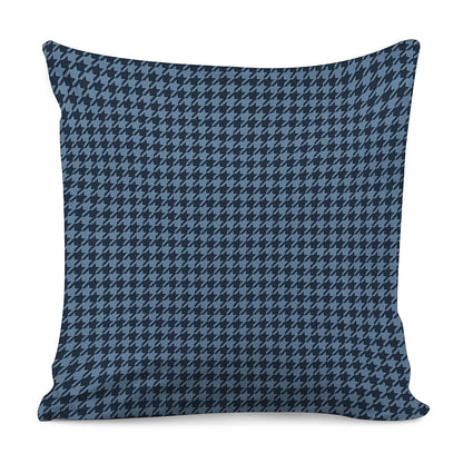 Deep Blue Houndstooth Pattern Print Pillow Cover