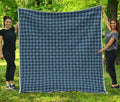 Deep Blue Houndstooth Pattern Print Quilt