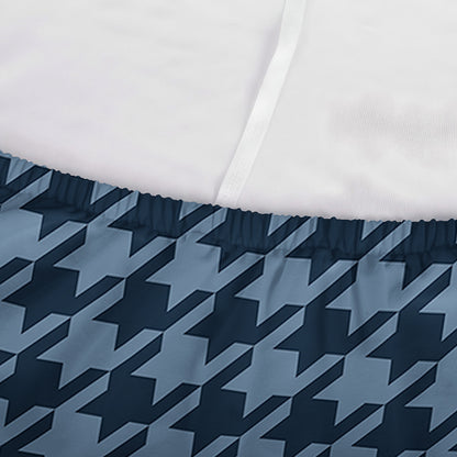 Deep Blue Houndstooth Pattern Print Sofa Cover