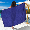 Deep Blue Knitted Pattern Print Beach Sarong Wrap