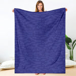 Deep Blue Knitted Pattern Print Blanket