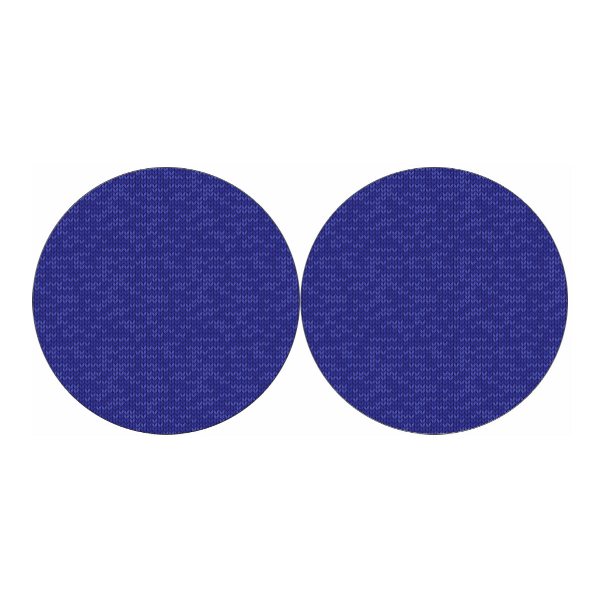 Deep Blue Knitted Pattern Print Car Coasters