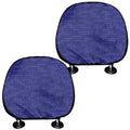 Deep Blue Knitted Pattern Print Car Headrest Covers