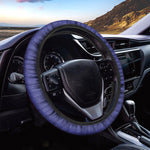 Deep Blue Knitted Pattern Print Car Steering Wheel Cover