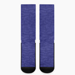 Deep Blue Knitted Pattern Print Crew Socks