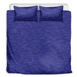 Deep Blue Knitted Pattern Print Duvet Cover Bedding Set