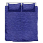 Deep Blue Knitted Pattern Print Duvet Cover Bedding Set