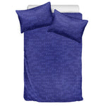 Deep Blue Knitted Pattern Print Duvet Cover Bedding Set