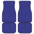 Deep Blue Knitted Pattern Print Front and Back Car Floor Mats